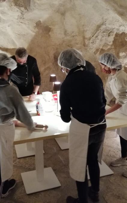 Cooking class in a cave restaurant